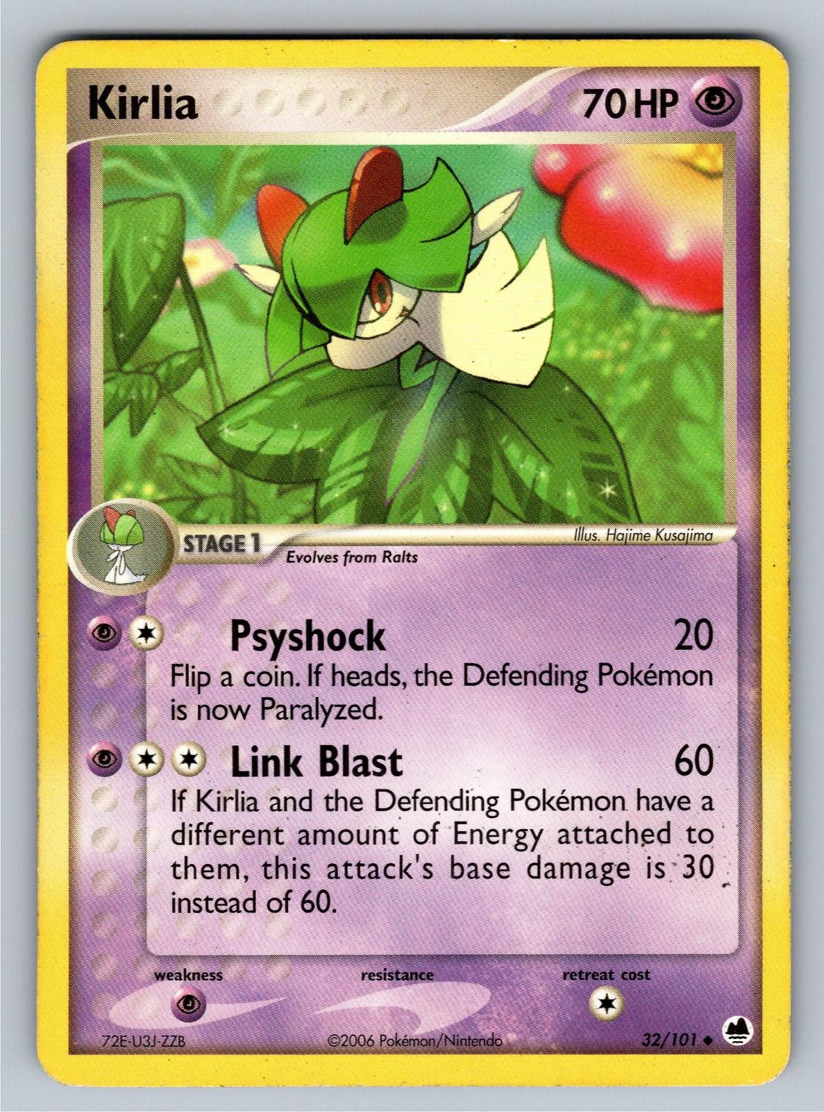 Kirlia 32/101 Uncommon Dragon Frontiers Pokemon Moderately Played