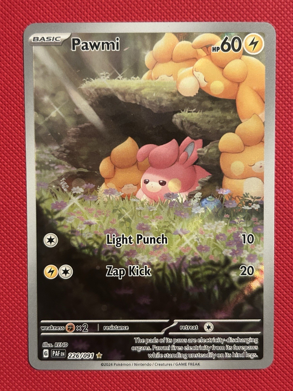 PAWMI 226/091 ILLUSTRATION RARE PALDEAN FATES POKEMON NM