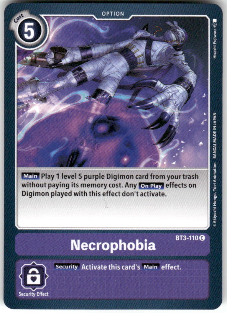 Necrophobia BT3-110 C Common Release Special Booster 1.5 Digimon Lightly Played