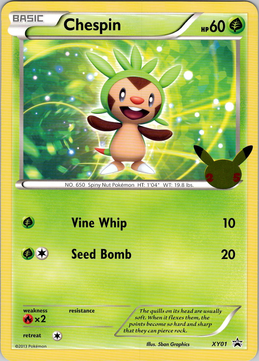 Chespin First Partner Pack XY01 JUMBO CARD NM