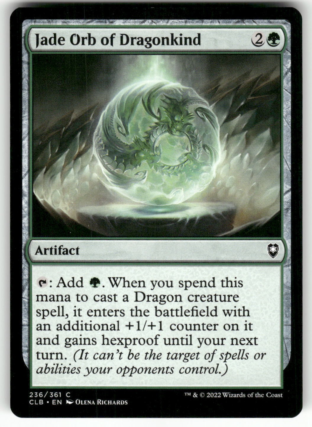Jade Orb of Dragonkind #236 (NM) Baldur’s Gate CLB Magic MTG