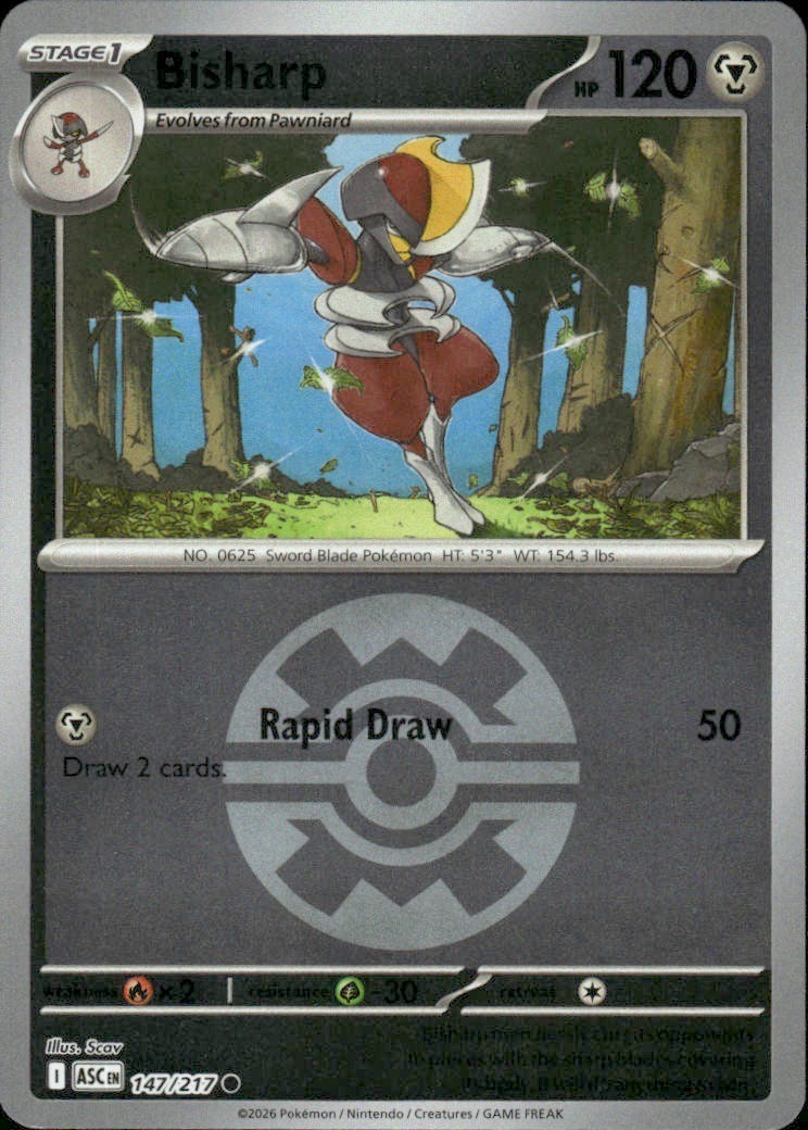 BISHARP (QUICK BALL) 147/217 ASCENDED HEROES COMMON REVERSE HOLO POKEMON SCAV