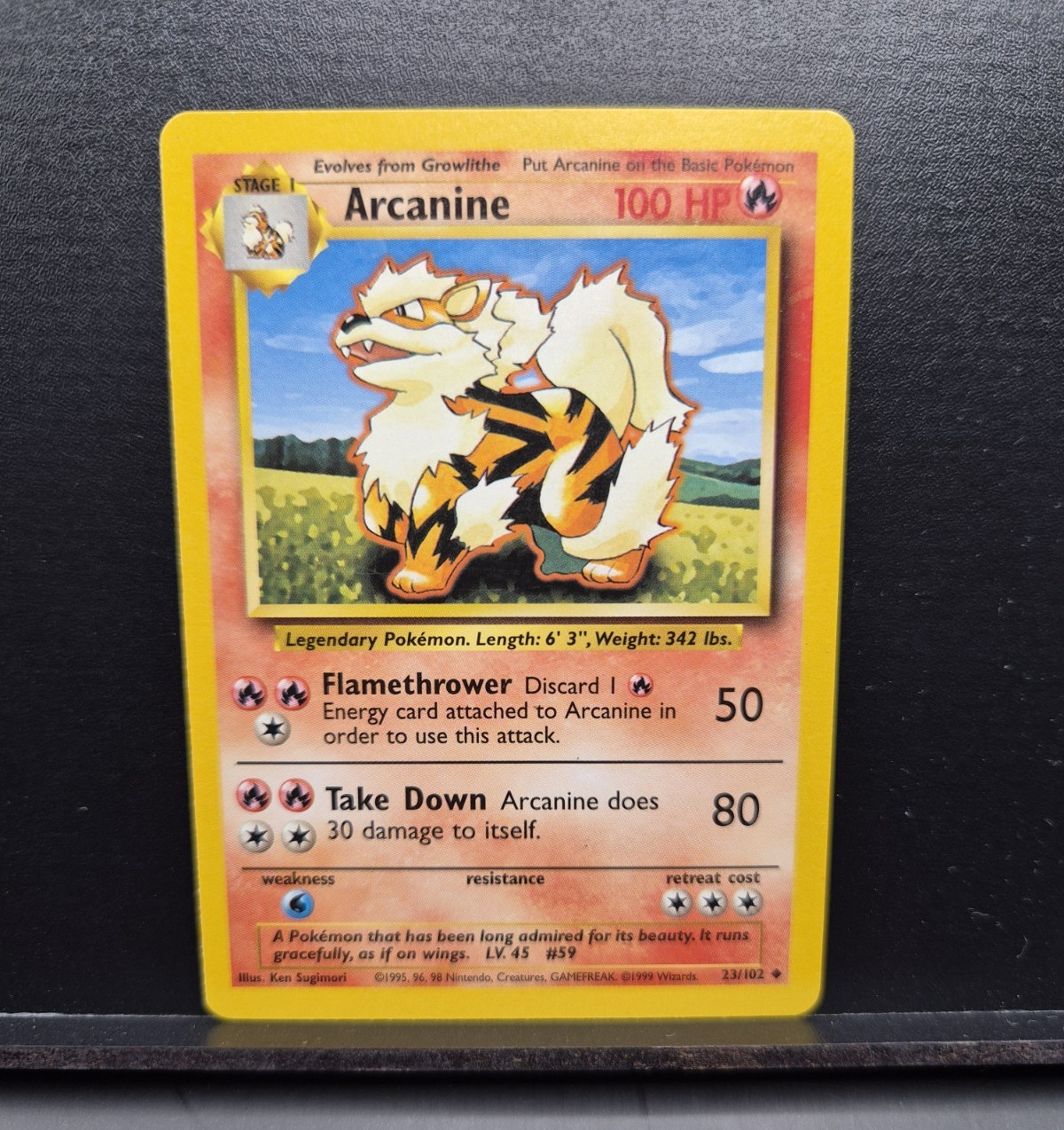 Pokemon TCG Arcanine Base Set 23/102 Unlimited LP – NM