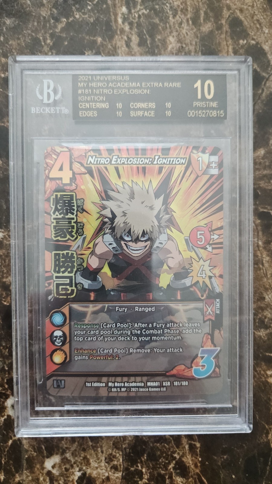 Black Label BGS 10 2021 Universus My Hero Academia XSR 181/180 Nitro Explosion
