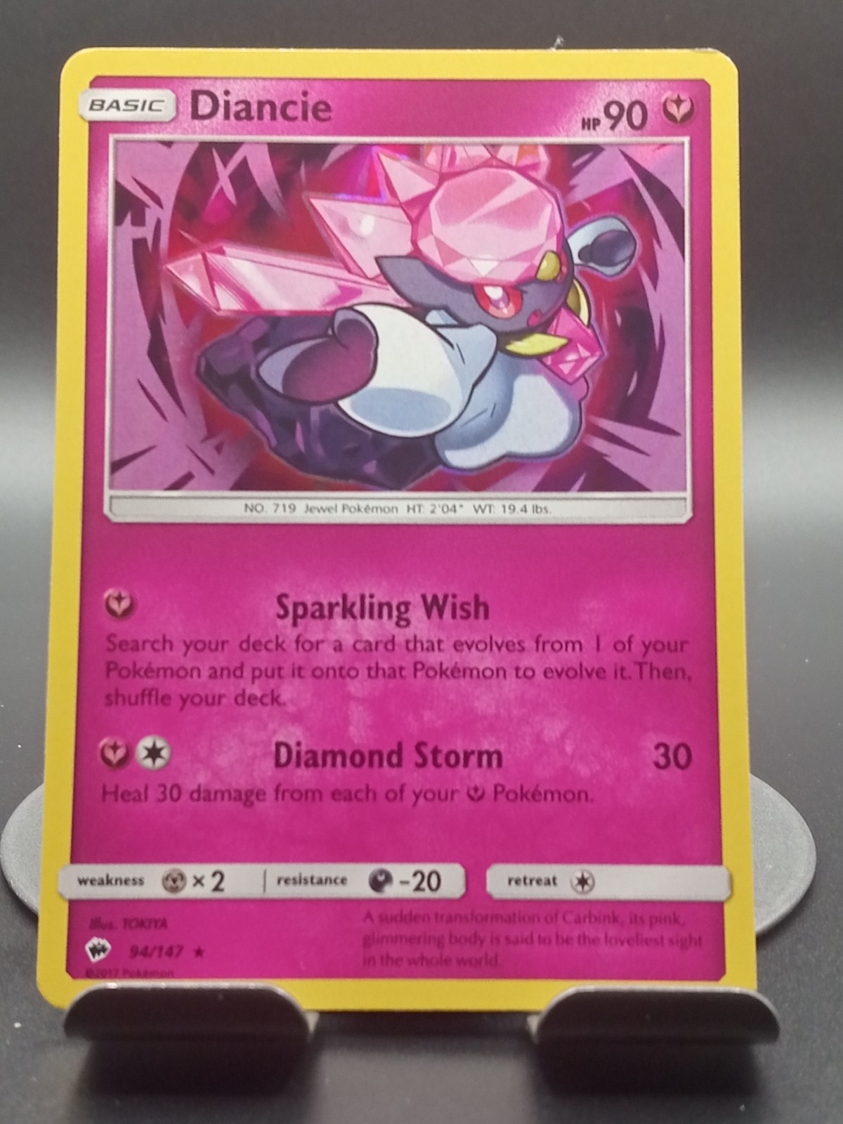 Diancie Holo Rare SM – Burning Shadows 94/147 NM Pokémon TCG Card