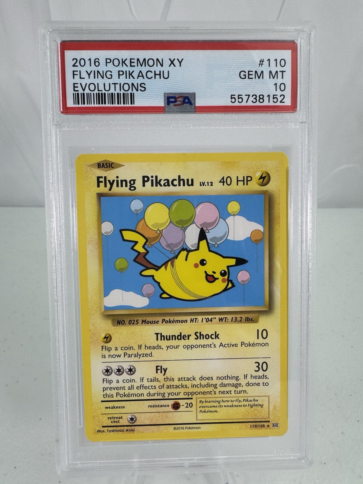 Pokémon TCG Evolutions Flying Pikachu Card 110/108 2016 Regular Card