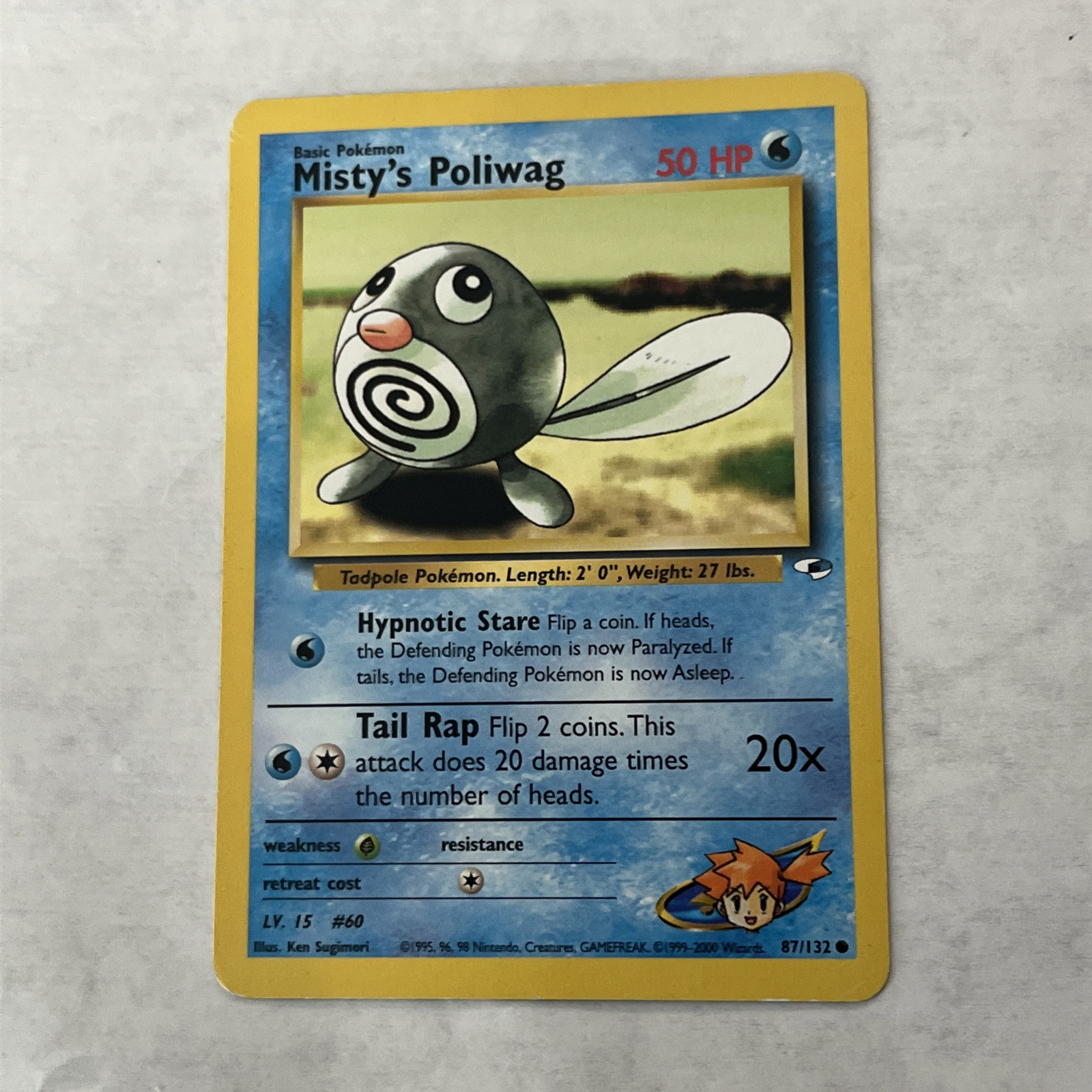MISTY’S POLIWAG 50 HP 87/132 – GYM HEROES – WIZARDS POKEMON – BON ETAT – ANGLAIS
