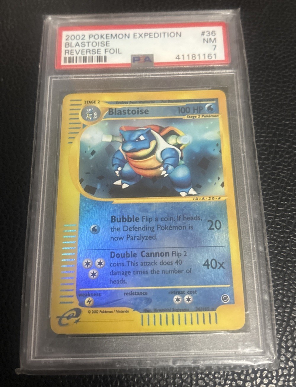 PSA 7 Blastoise Reverse Holo 36/165 Expedition Pokemon 2002 e-Reader WoTC