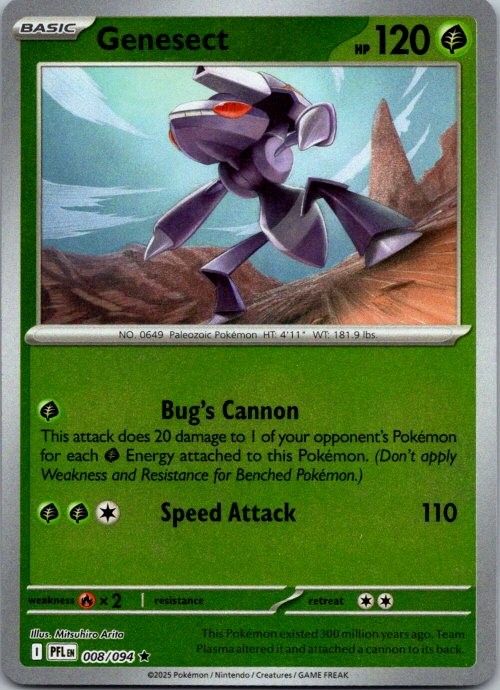 Genesect Rare ME02: Phantasmal Flames 008/094 NM Reverse