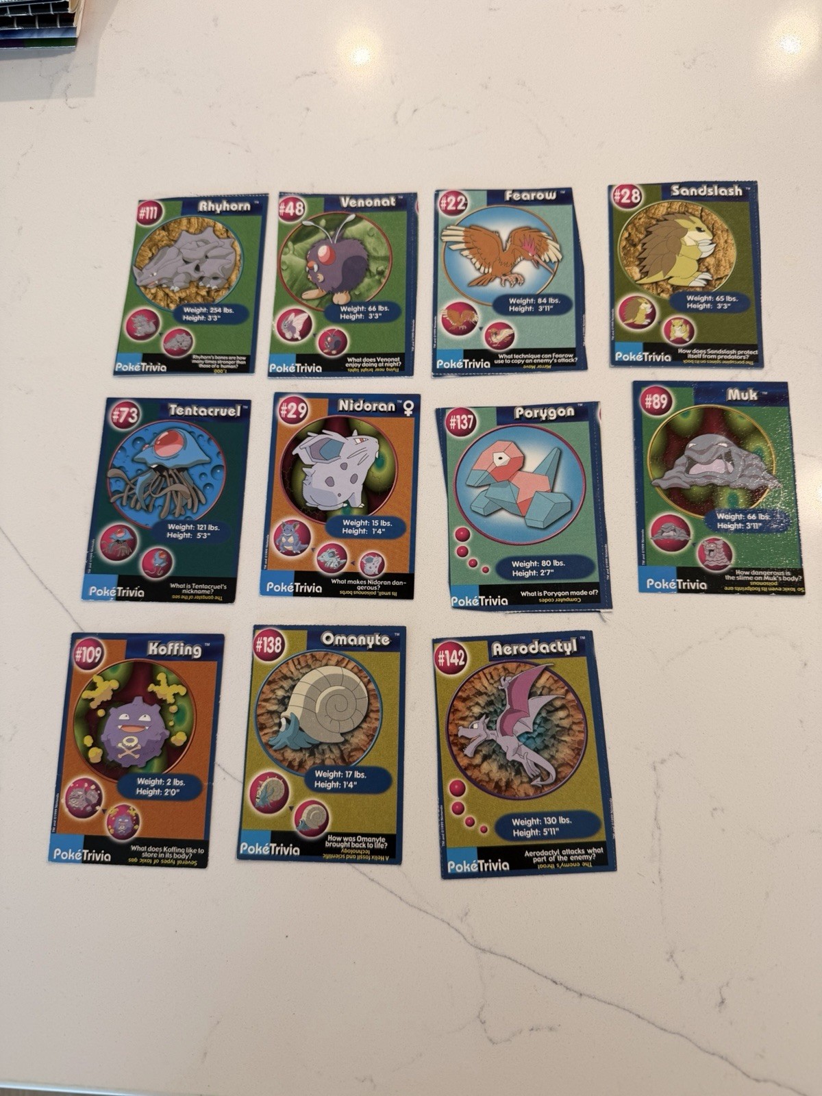 Pokemon Burger King 1999 Set Of 11 Loose Cards