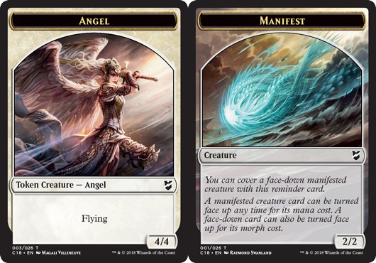 x4 Angel Token // Manifest Token T MTG Commander 2018 M/NM, English