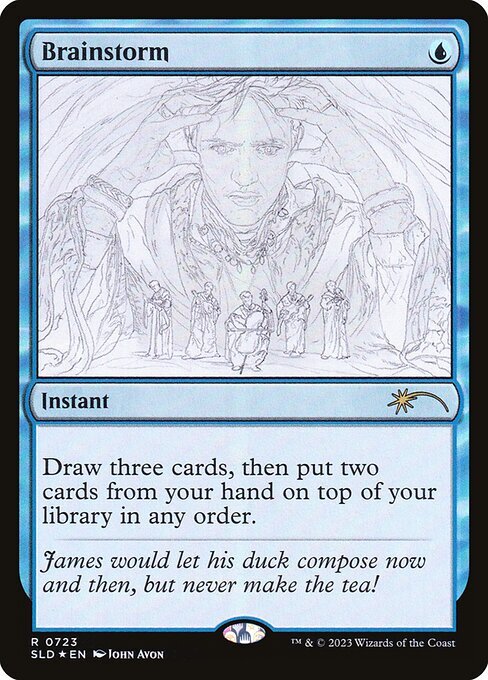 Brainstorm – MTG Secret Lair: John Avon – Sketch Frame – NM Magic Cards x1
