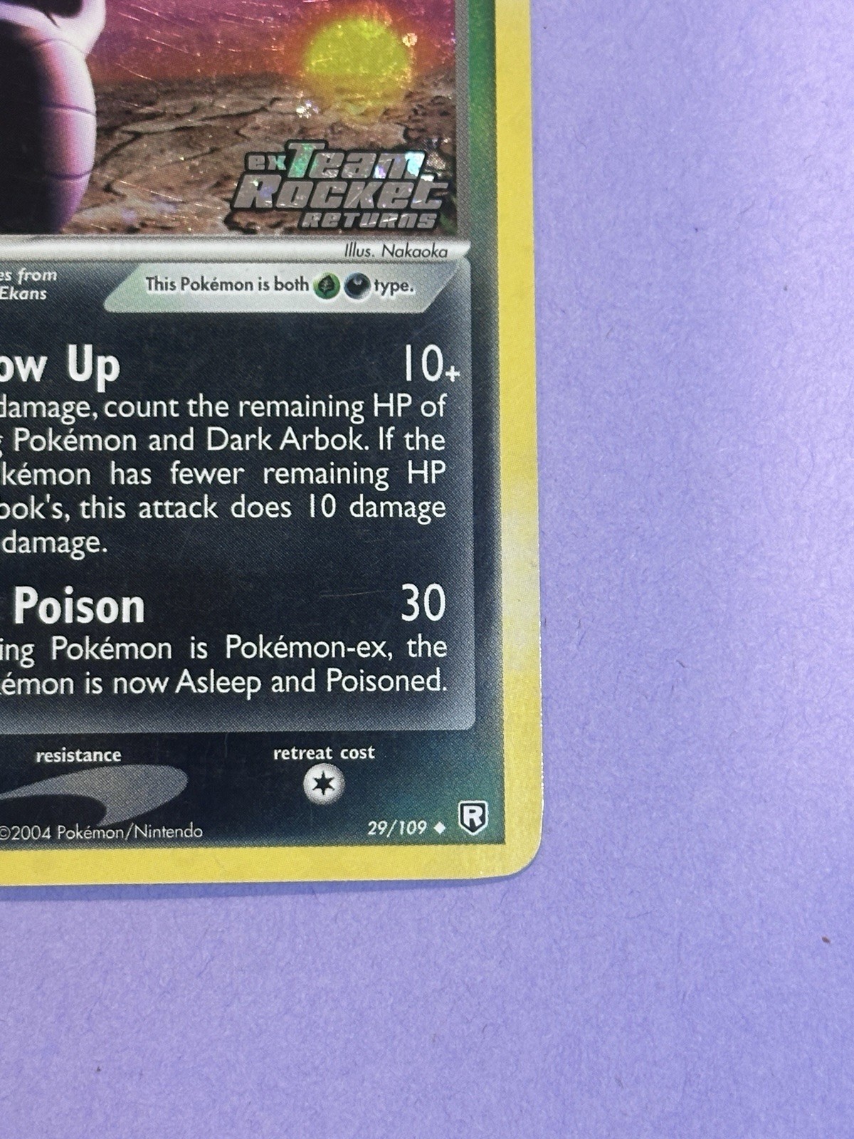 Dark Arbok 29/109 Team Rocket Returns Reverse Holo