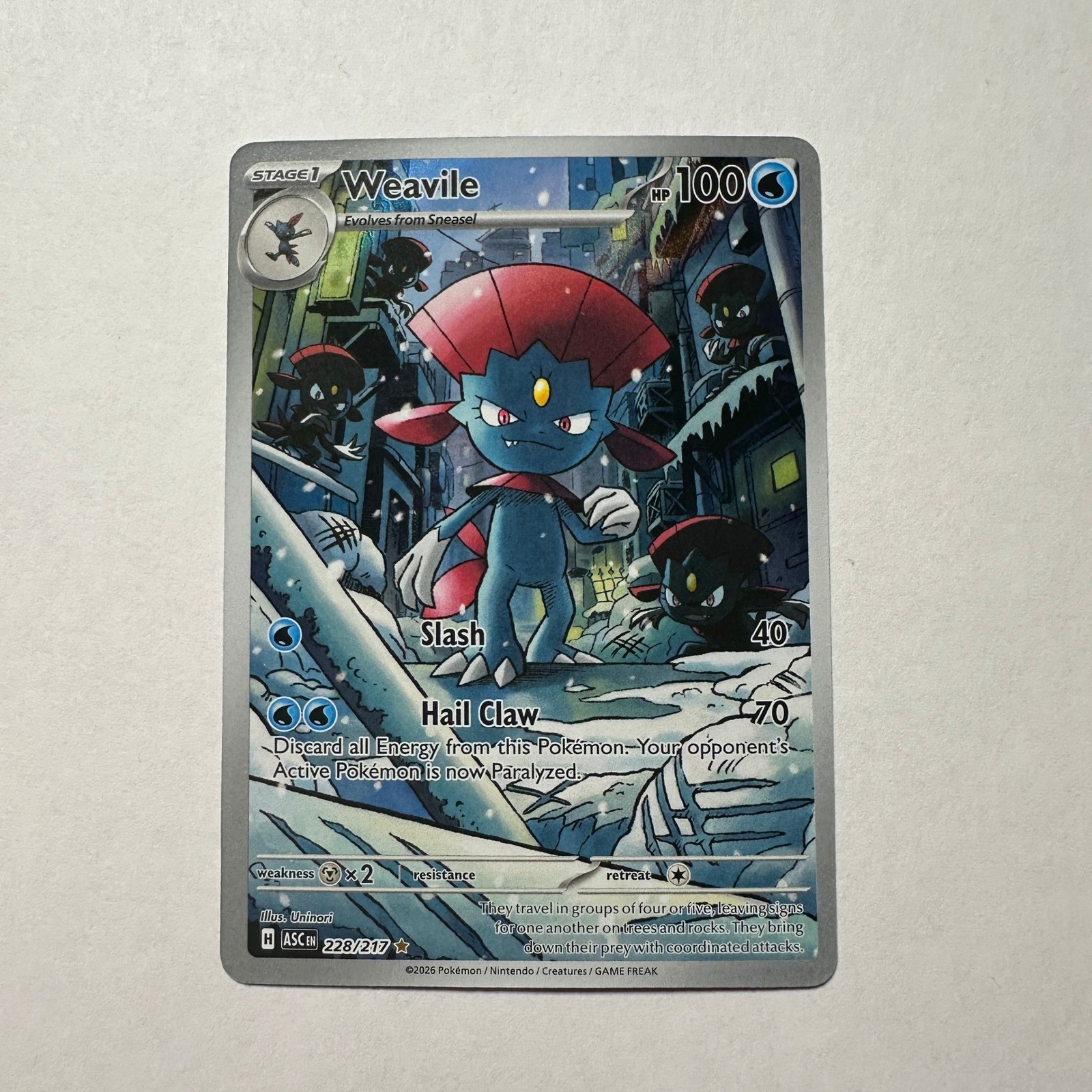 Weavile 228/217 Ascended Heroes Illustration Rare Pokemon TCG NM