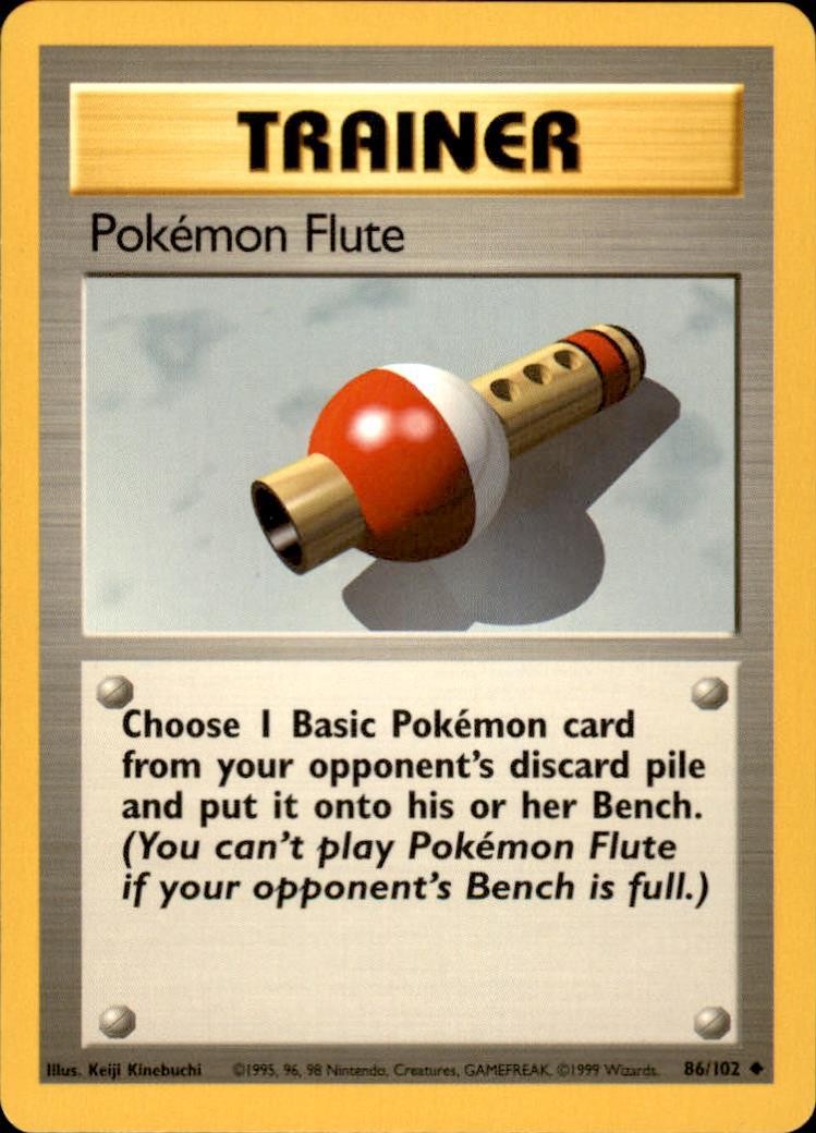 Pokemon Flute 86/102 NM/LP Regular Base Set+ Pokémon TCG WOTC Any 3 Free Ship