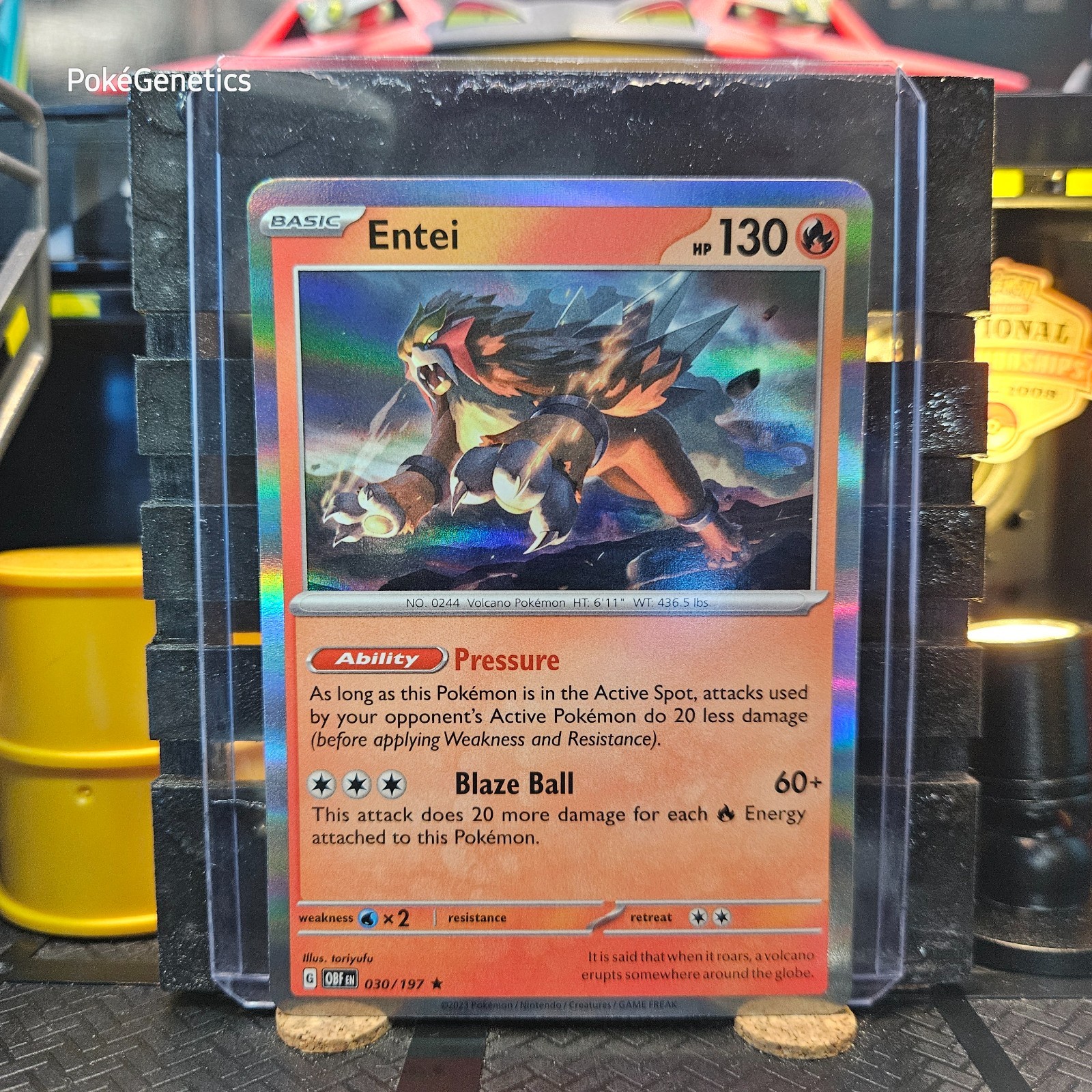 Entei Obsidian Flames Holo Pokémon TCG 030/197 Scarlet & Violet SV03 Rare
