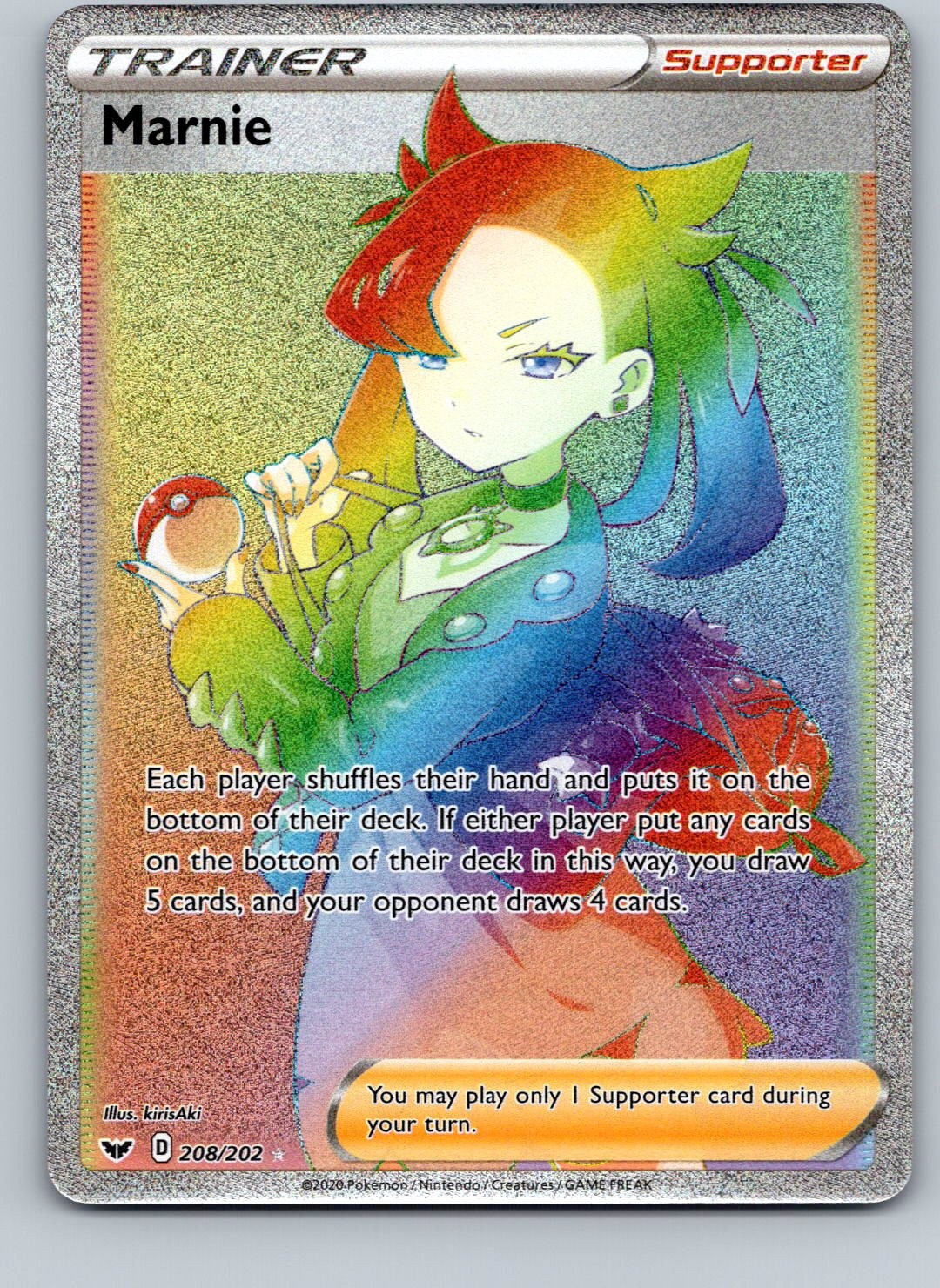 Marnie (Secret) Secret Rare SWSH01: Sword & Shield Base Set 208/202 NM