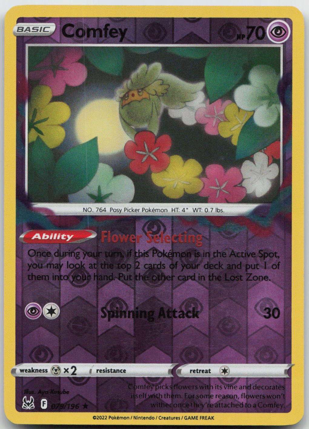Pokemon Comfey Rare 079/196 Lost Origin MP Kusube