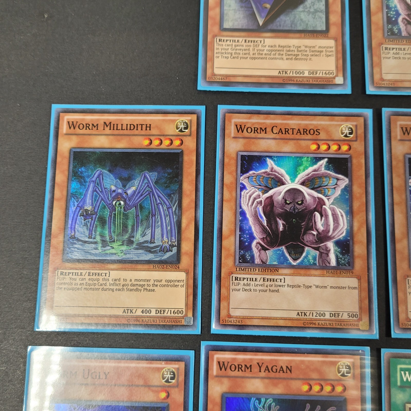 Yugioh TCG – 10x Worm – Small Collection Lot – Includes Rare – 1st + Limited NM