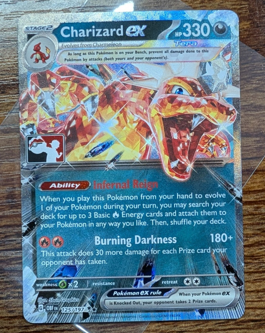 Charizard ex 125/197 Prize Pack Holo Tournament Promo Pokemon English Card