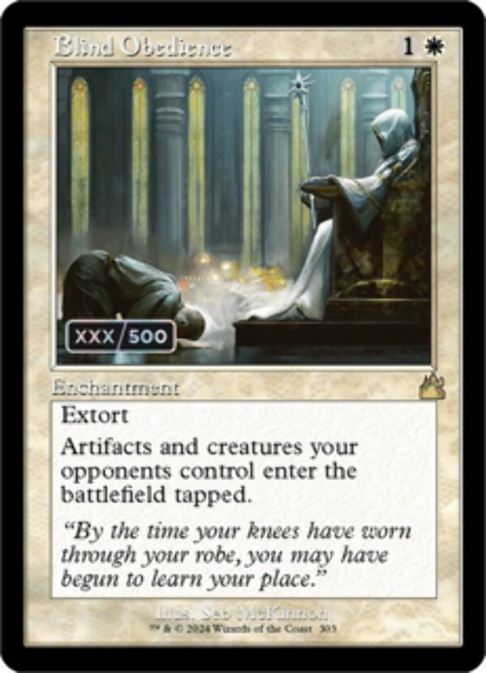 Blind Obedience (Retro Frame) (Serial Numbered) – Ravnica Remastered (RVR)