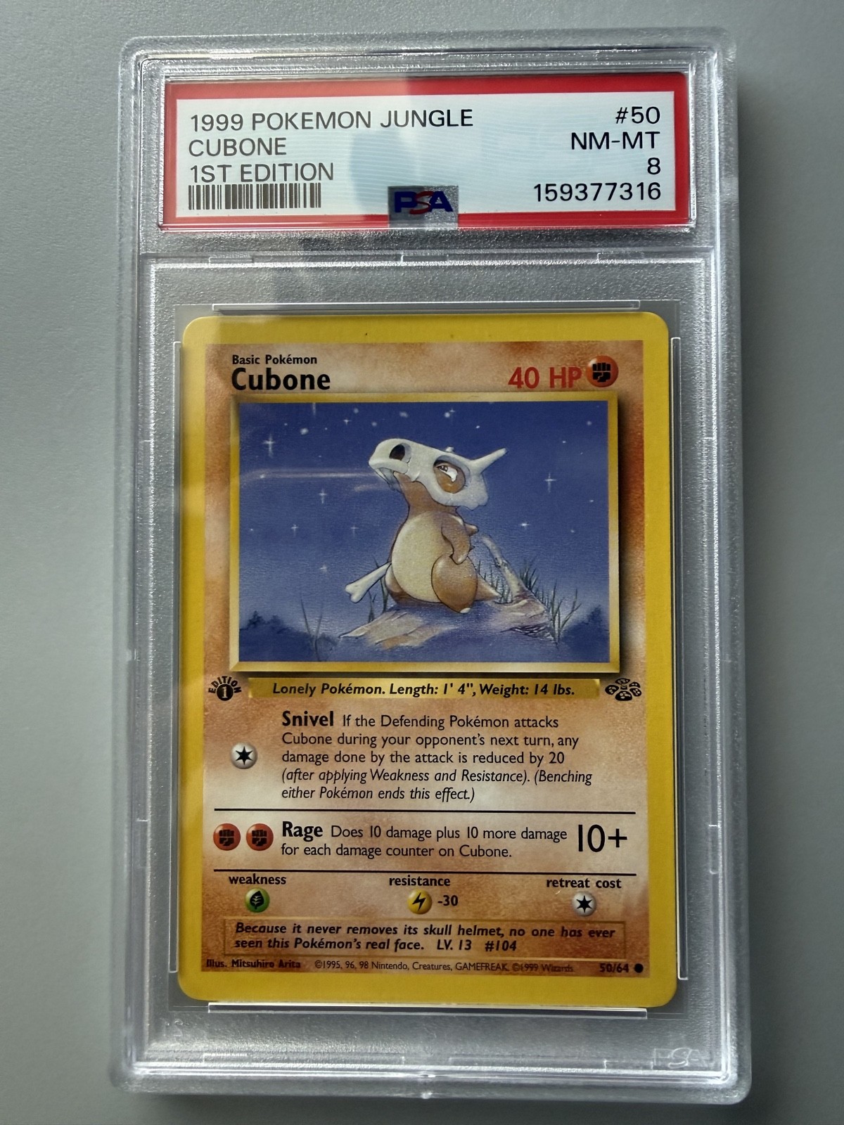 Cubone 50/64 Jungle Regular PSA 8