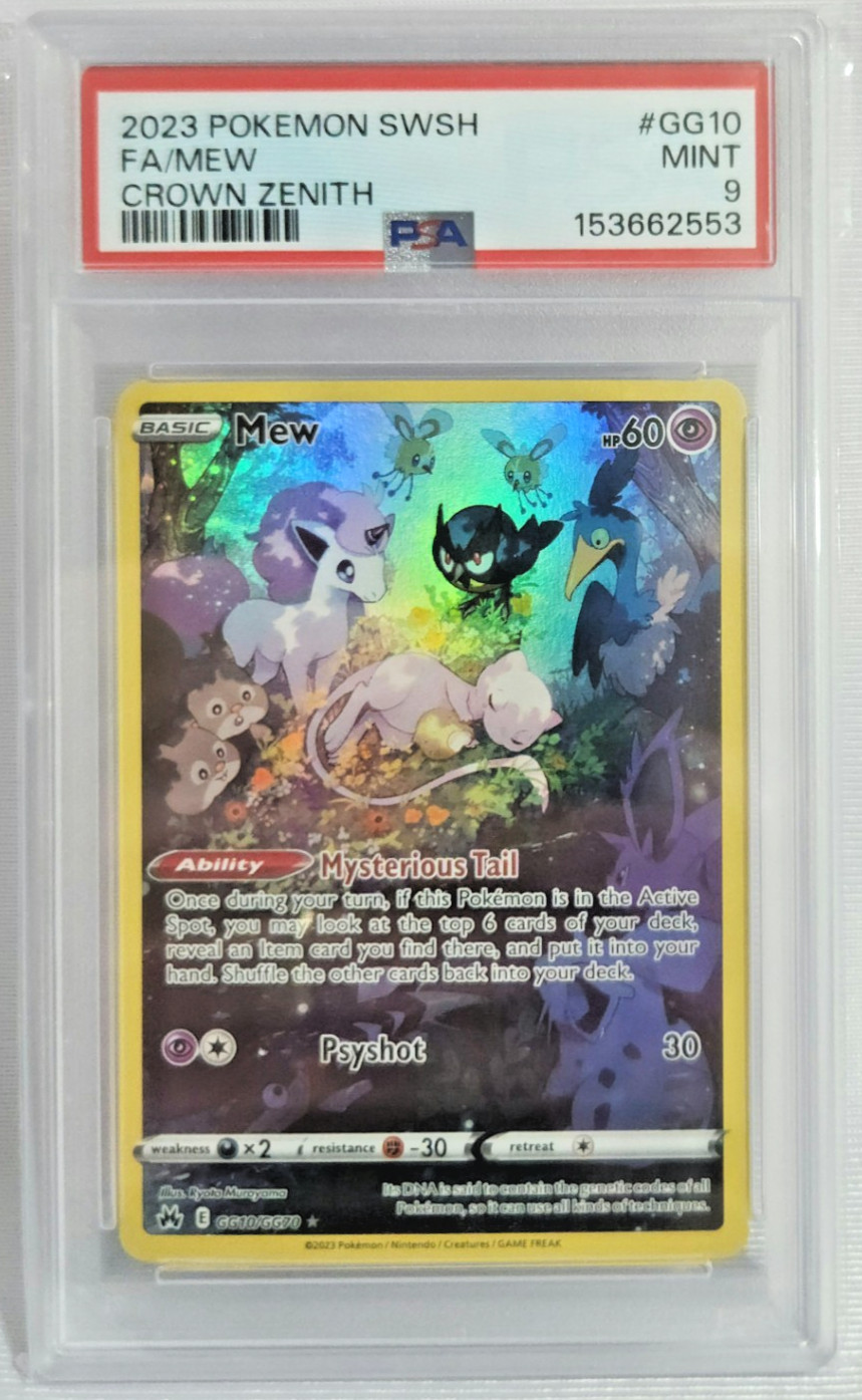 2023 Pokemon TCG SWSH Mew GG10/GG70 Full Art Holo Crown Zenith PSA 9 MINT