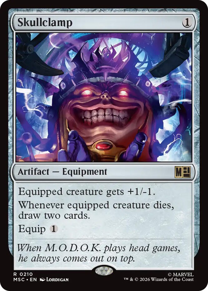 MTG Skullclamp, NM-Mint, English Commander: Marvel Super Heroes