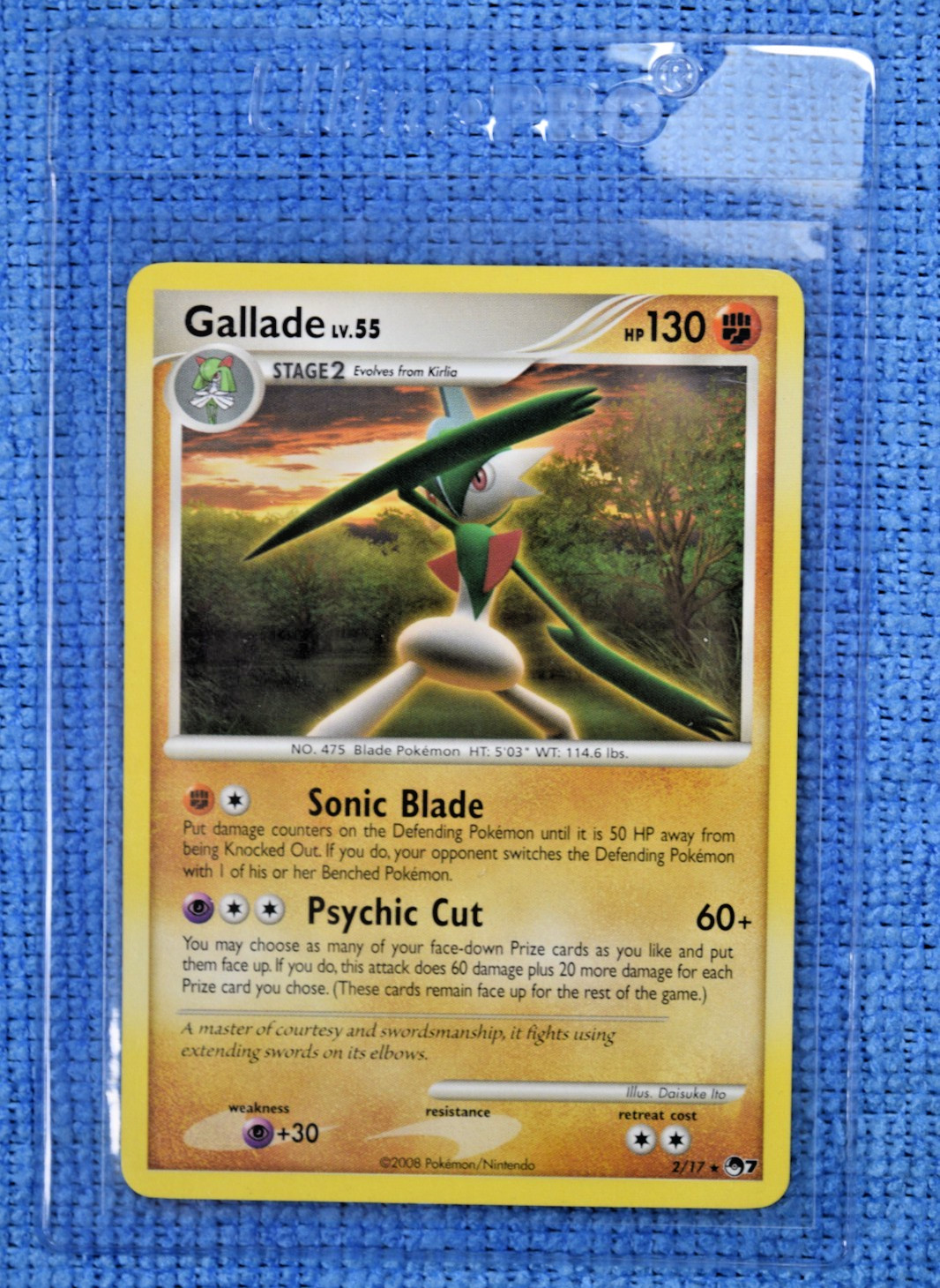 Gallade lv55 2/17 POP Series 7 Promo Rare Pokémon TCG LP 2008 Daisuke Ito Art