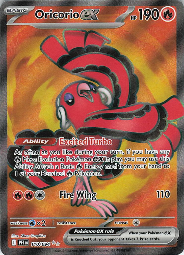 Oricorio ex – Ultra Rare ME02: Phantasmal Flames 110/094 NM Holo