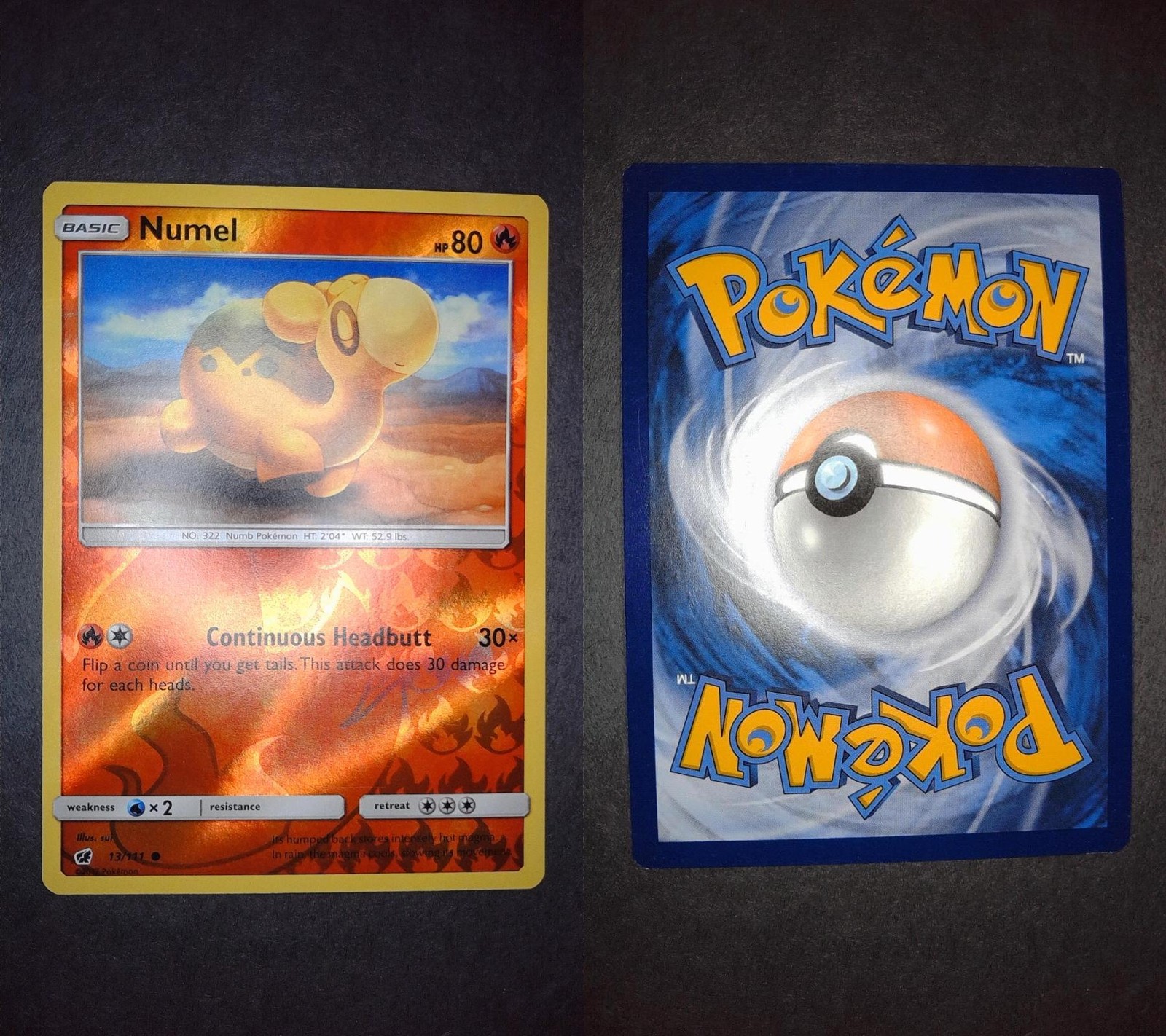 Numel 13/111 Common Crimson Invasion Pokemon Reverse Holo Lightly Played