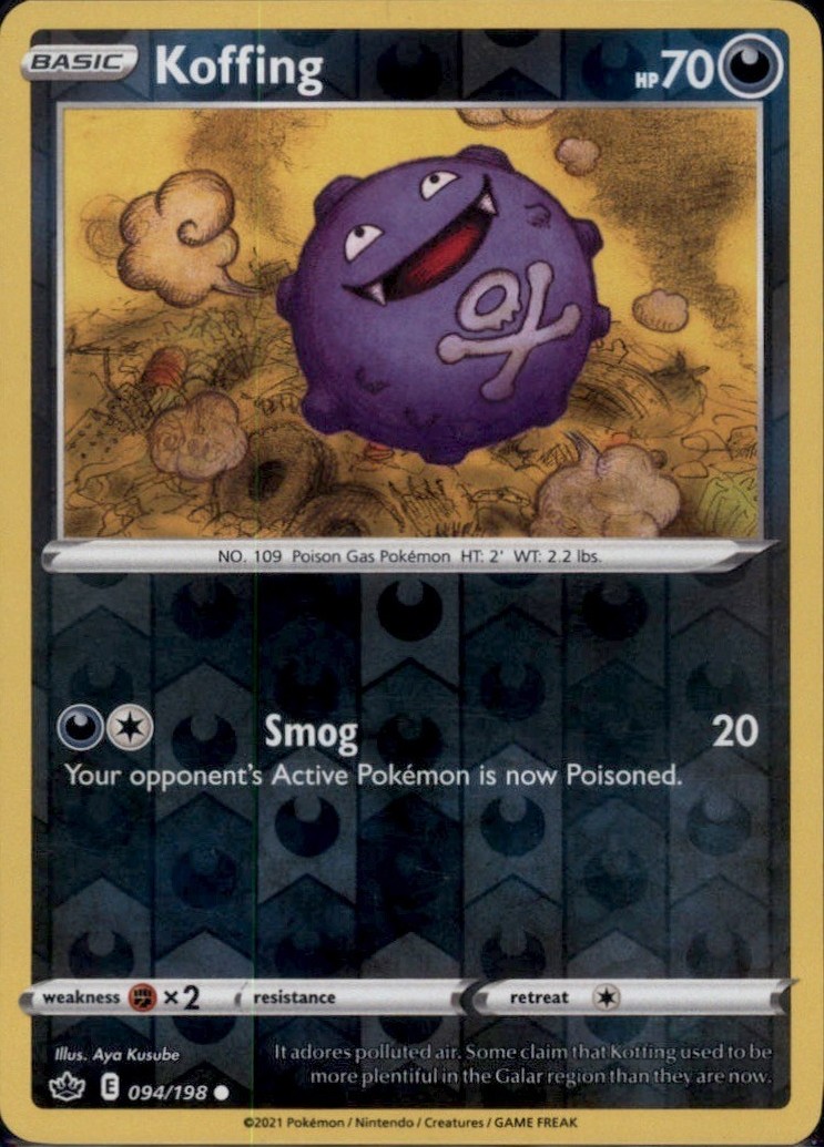 Koffing Reverse Holo Common SWSH06: Chilling Reign 094/198 NM