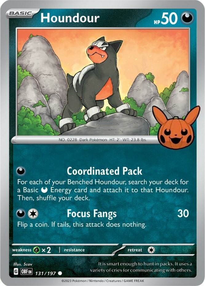 Houndour – 131/197 – Common (Trick or Trade 2024) – Lightly Played