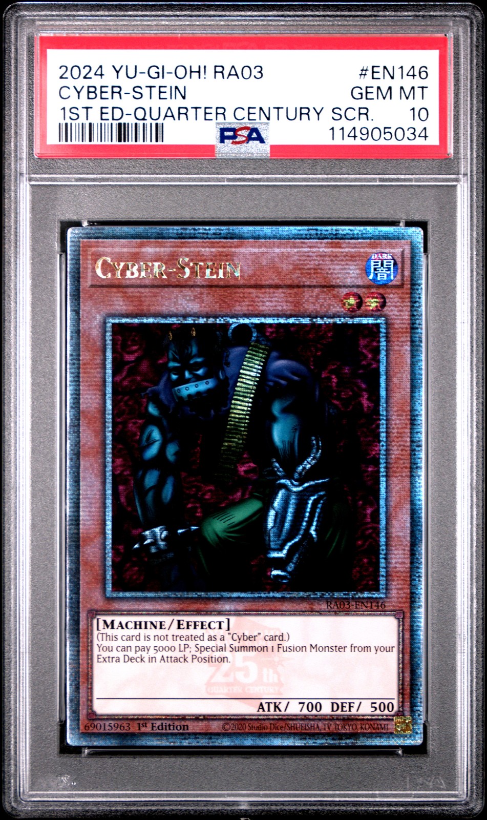 2024 YU-GI-OH! RA03-QUARTER CENTURY BONANZA #EN146 CYBER-STEIN PSA 10