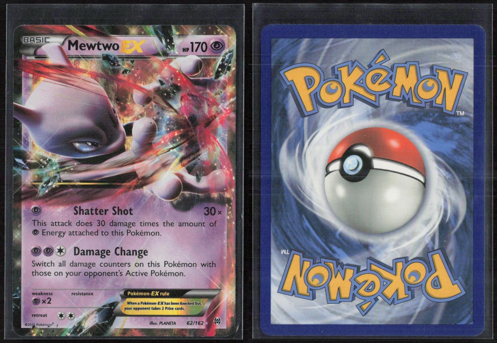 Mewtwo EX 62/162 Holo EX Rare BREAKthrough NM