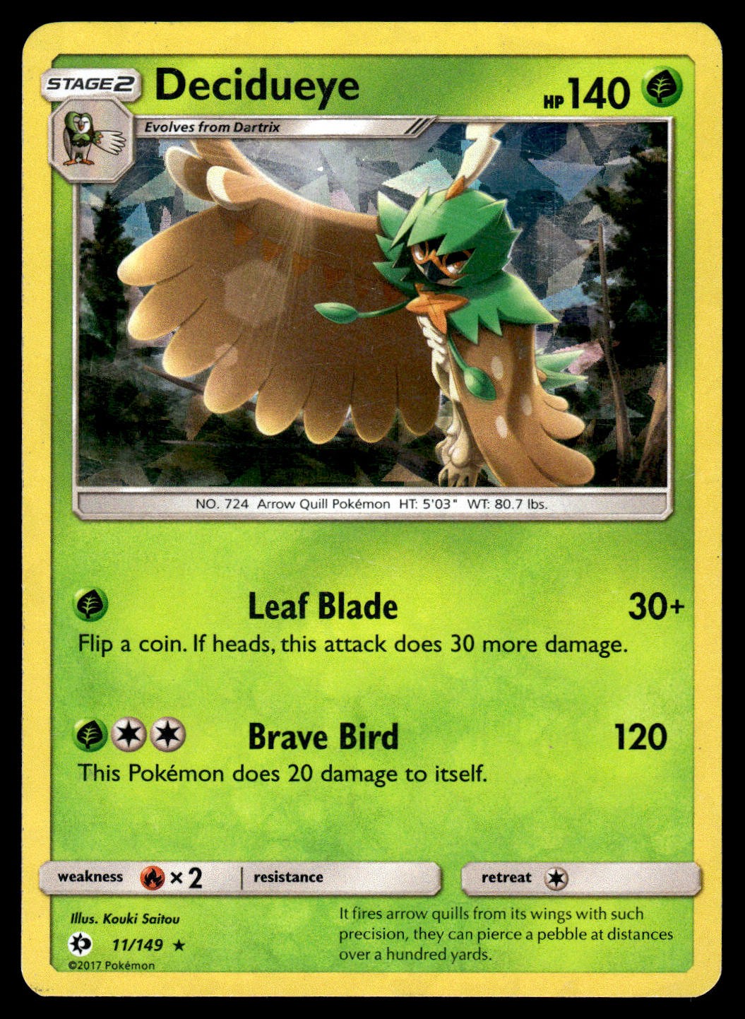 Decidueye – (Cracked Ice Holo) Holo Holo Rare Deck Exclusives 011/149 LP