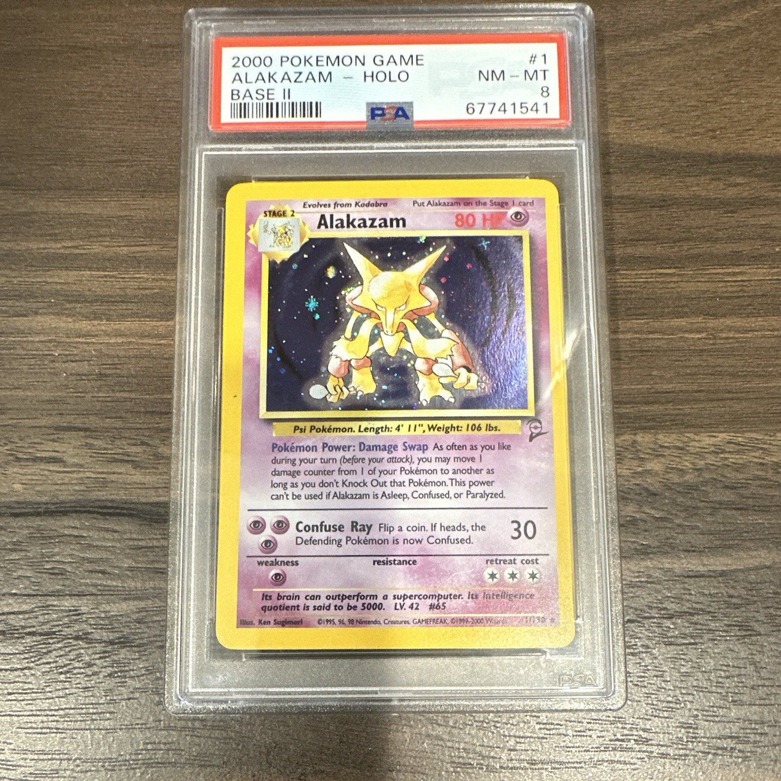 Wizards of the Coast Alakazam 1/130 Base Set 2 Holo Rare ENG 2000 PSA 8