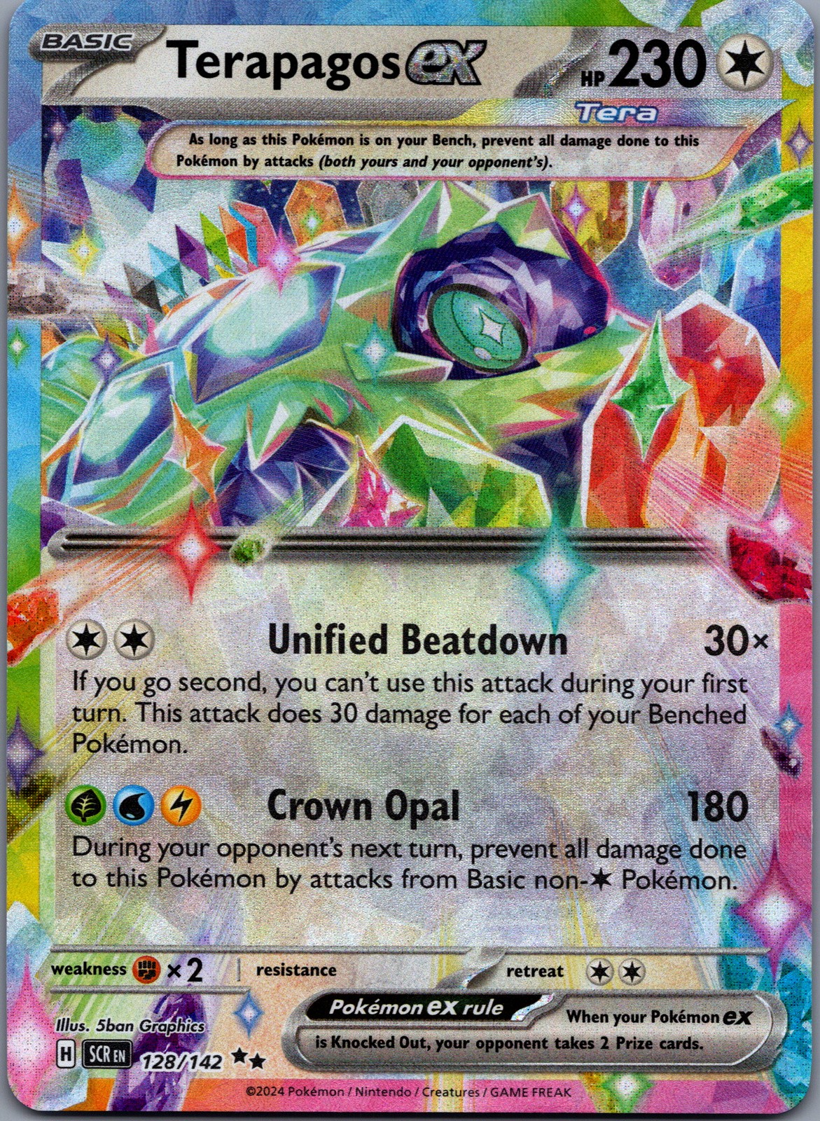 Terapagos ex 128/142 Stellar Crown Double Rare NM