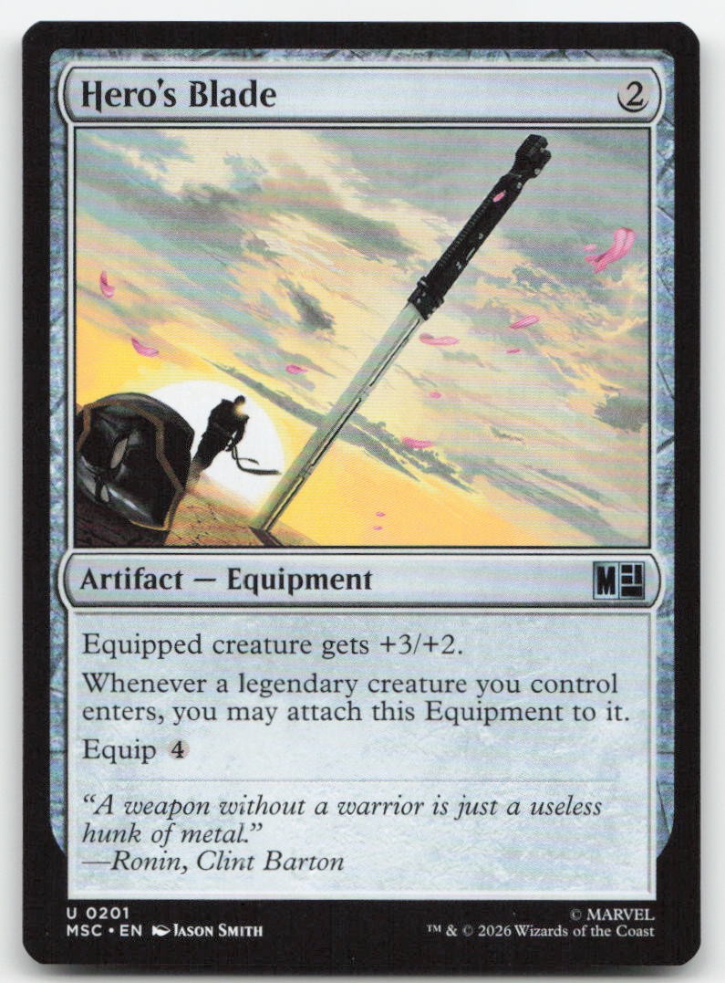Hero’s Blade 201 MSC Commander: Marvel Super Heroes Magic MTG NM