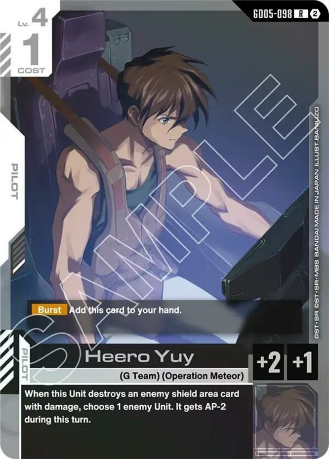 x1 Heero Yuy – GD05-098 – Rare – Holofoil Gundam Card Game M/NM