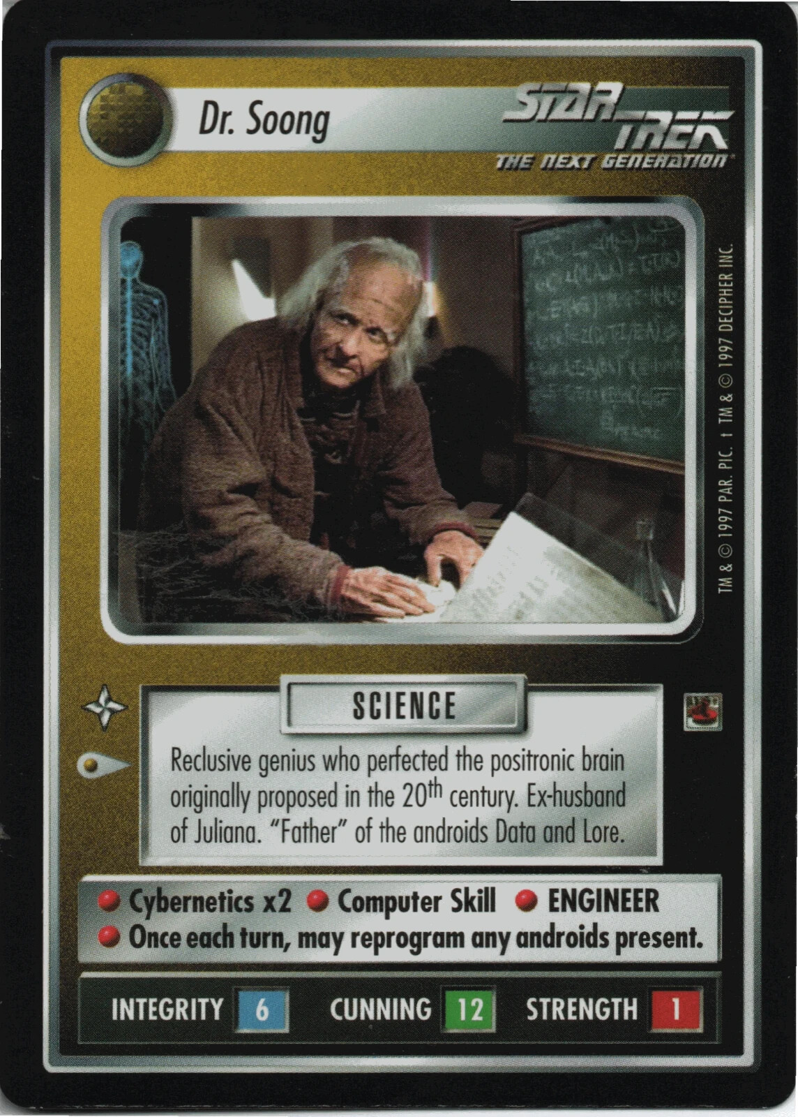 Star Trek CCG Dr. Soong Near-Mint/NM – The Fajo Collection 1997