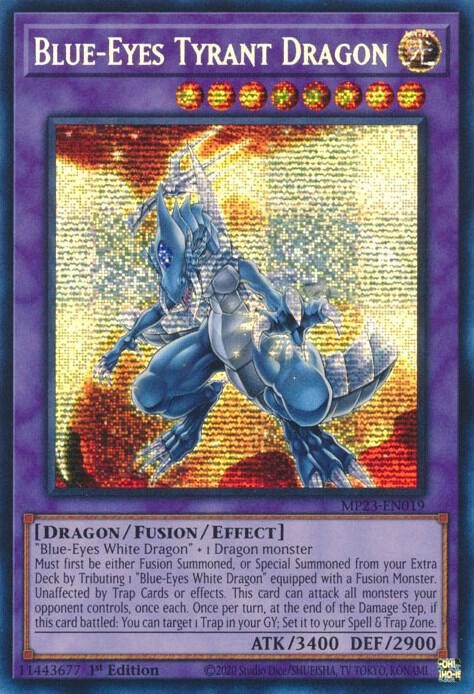 YUGIOH: 1X Blue-Eyes Tyrant Dragon MP23-EN019 Prismatic Secret Rare NM