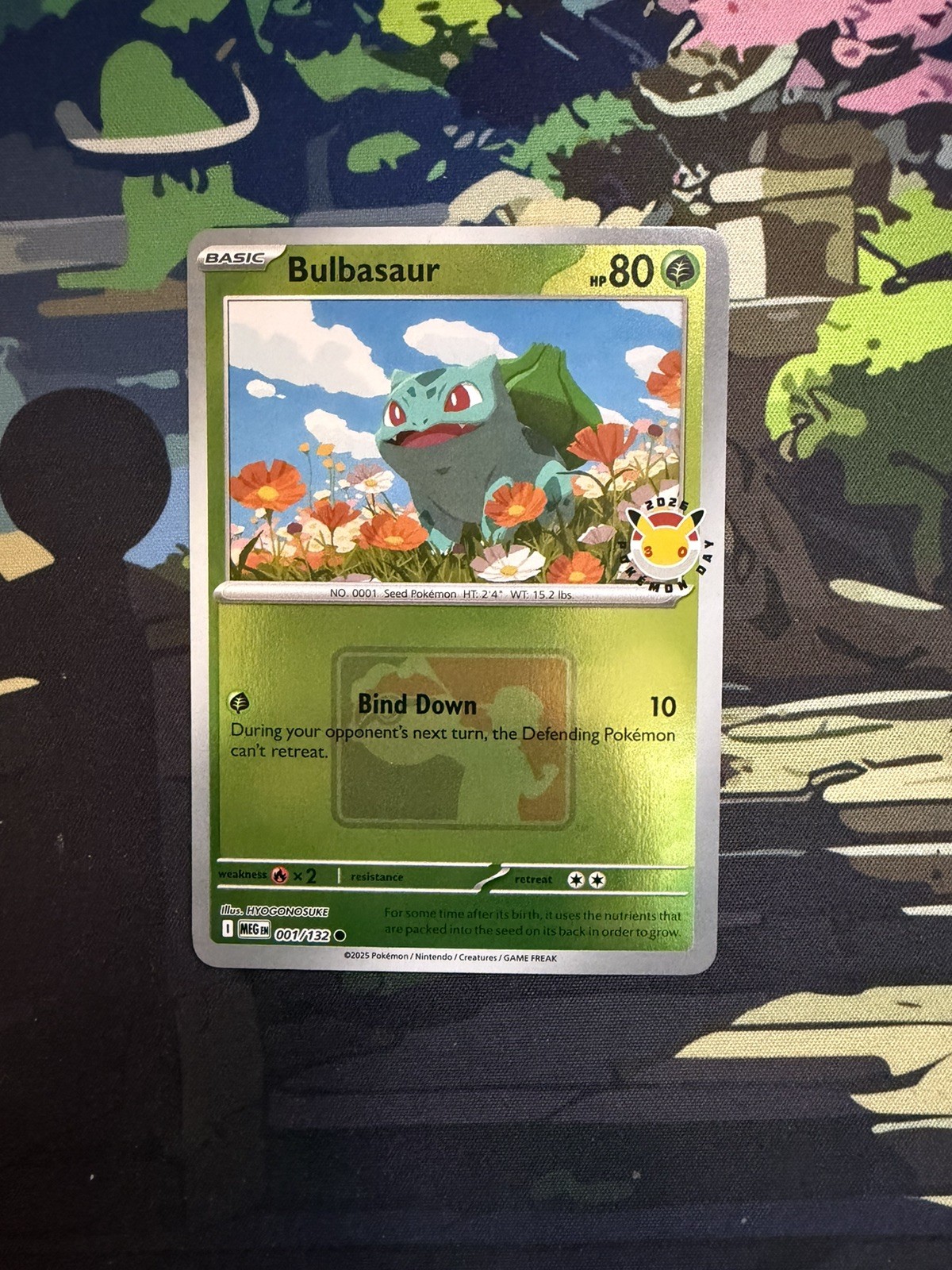 Bulbasaur – Pokémon Day League Promo – 001/132 MEG – Play Stamp Reverse Holo