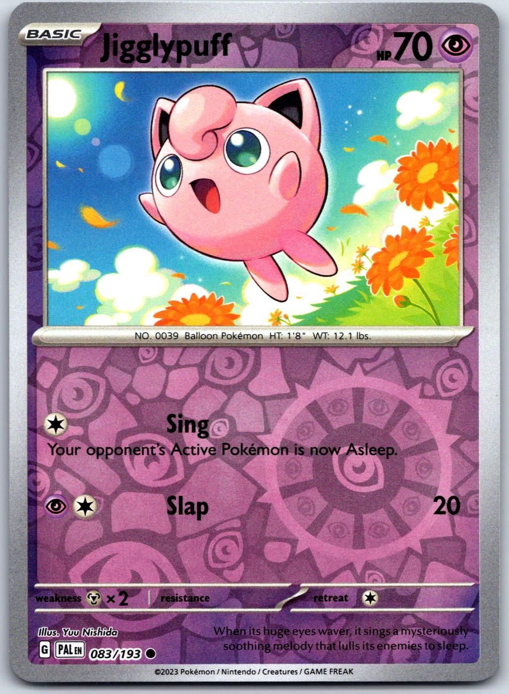 Jigglypuff 083/193 Common Paldea Evolved Pokemon Reverse Holo Near Mint