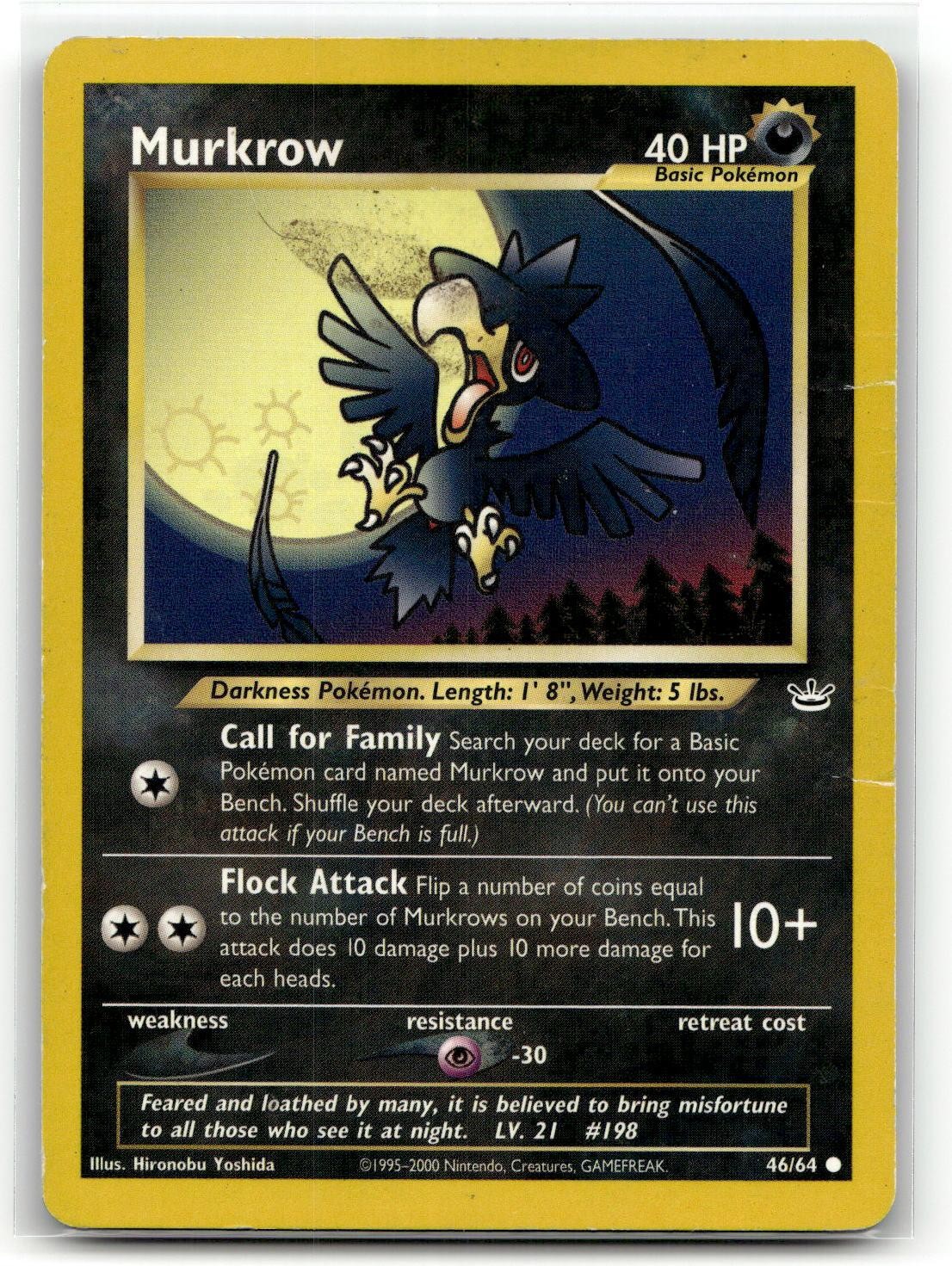 Murkrow 46/64 Common Neo Revelation Pokemon Unlimited HP