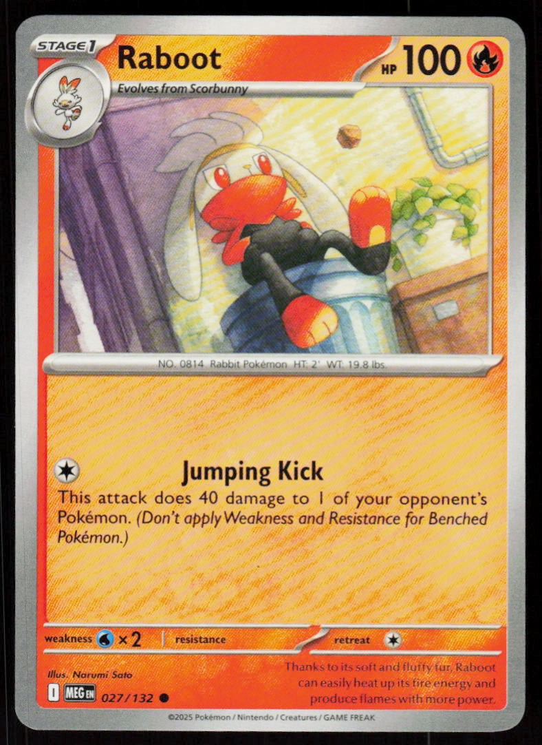 Raboot 027/132 Common Mega Evolution Pokemon Near Mint