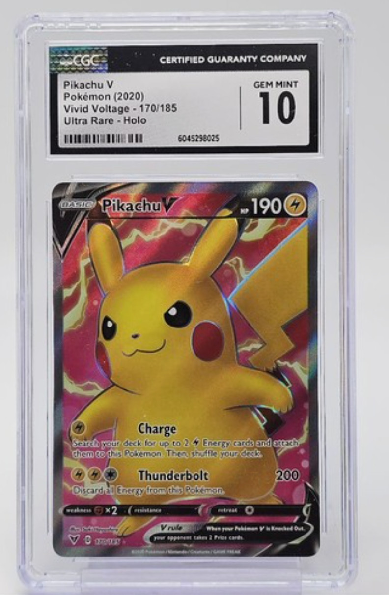 2020 Pokemon Pikachu V Full Art Ultra Rare 170/185 Vivid Voltage CGC 10 GEM MINT