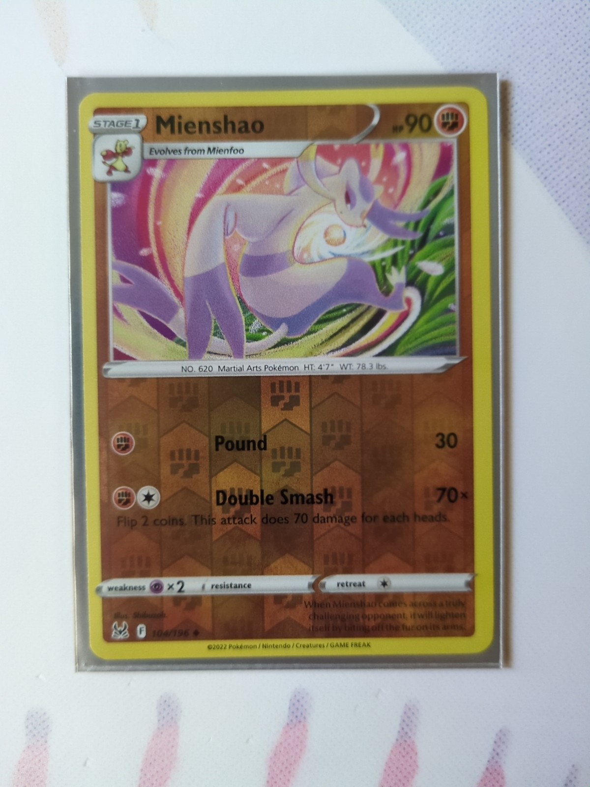 Mienshao 104/196 Swsh11: Lost Origin Reverse Holo