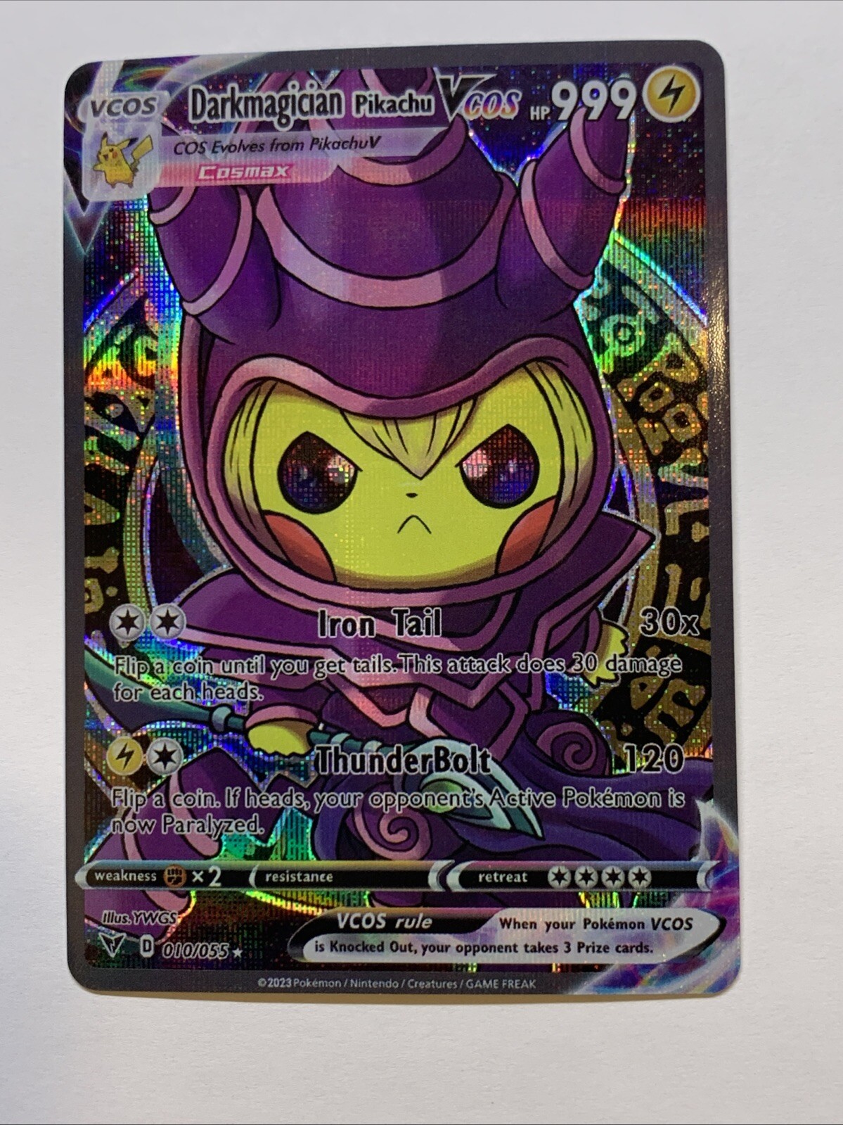Pikachu Cosplay Dark Magician Yugioh DMG Pokémon Custom ACG Card Holo Foil Anime