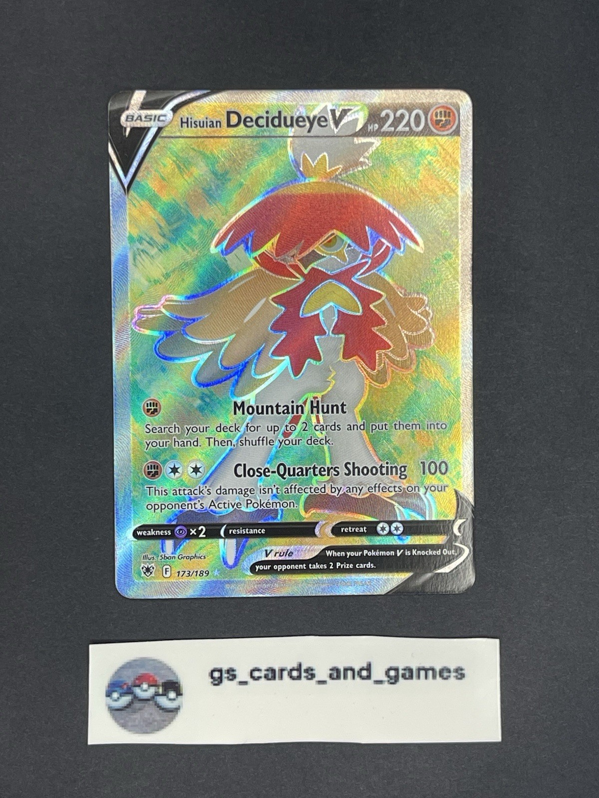 Hisuian Decidueye V 173/189 Full Art – SwSh10: Astral Radiance – Pokemon TCG